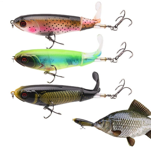 Whopper 3pcs Tail Spinner Lure For Bass Fishing Whopper Fishing Lure, Floating Baits Lures For Trout Pike Perch, Top Water Bass Lures Freshwater