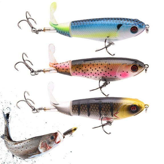 Whopper 3pcs Tail Spinner Lure For Bass Fishing  Whopper Fishing Lure, Floating Baits Lures For Trout Pike Perch, Top Water Bass Lures Freshwater