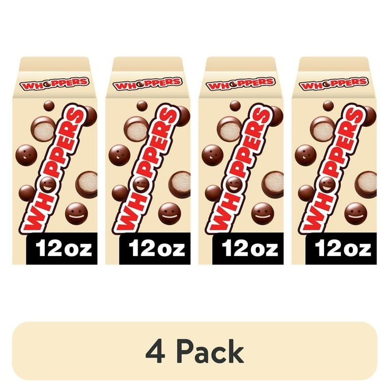 4 pack) Whoppers Malted Milk Balls Candy, Box 12 oz 