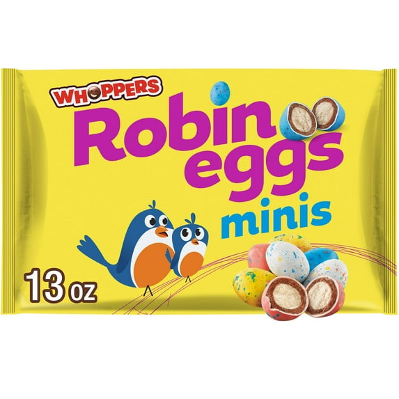 WHOPPERS Robin Eggs Minis Malted Milk Balls, Easter Candy Bag, 13 oz