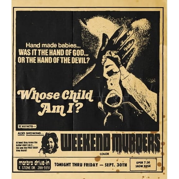 Whose Child Am I? / Weekend Murders (Drive-In Double Feature #18) (Blu-ray), Dark Force Ent, Horror
