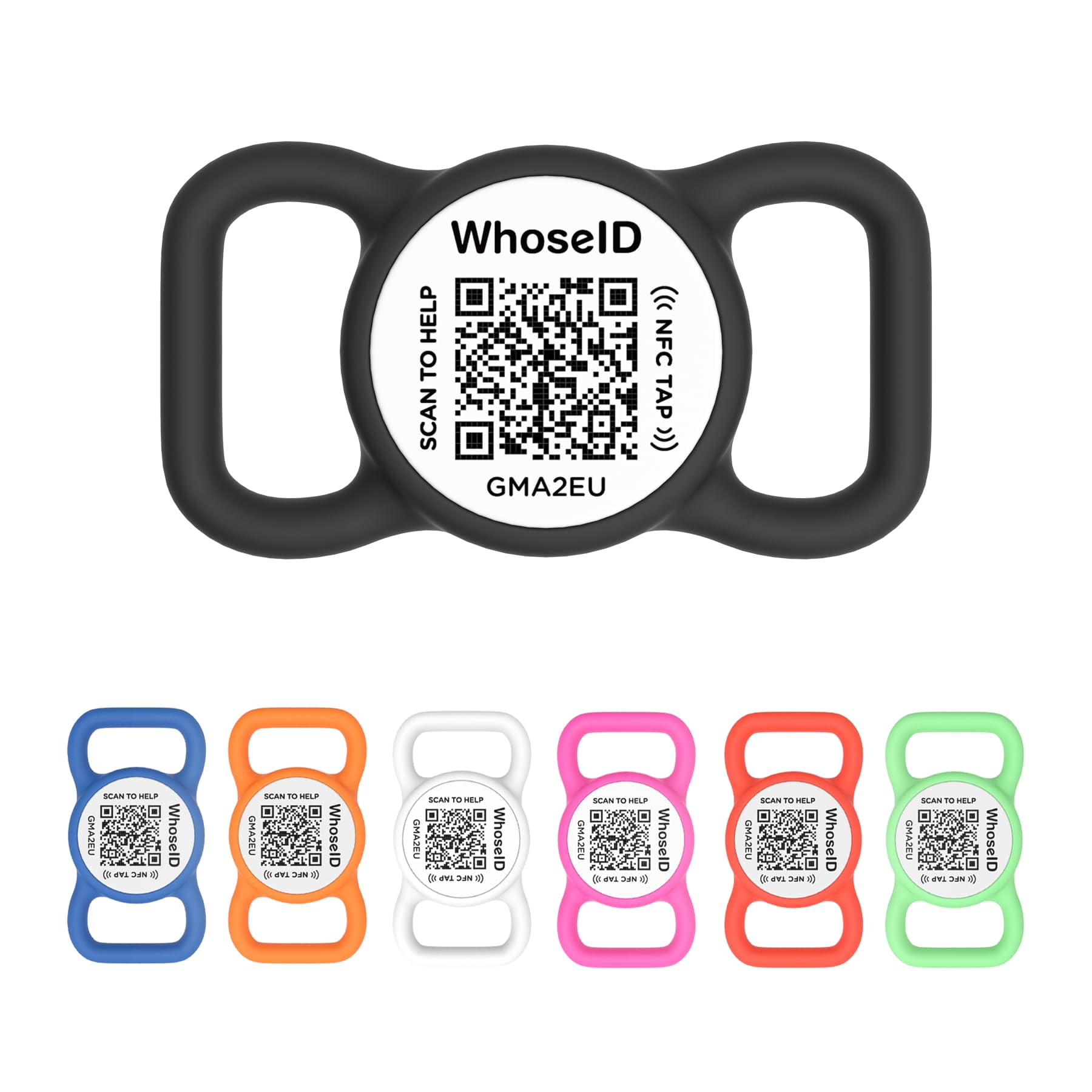 WhoseID QR Code Dog Tag with NFC, Personalized ID Tag, Silicone Dog ID ...