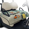 thumbnail image 1 of Whosucclay 4 Convenient Pockets Seat Blanket for 2 Person Carts Club Car, Quick Install for Quilted Covers, Starfish and Seashell Pattern, 1 of 9