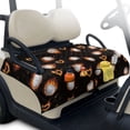 thumbnail image 1 of Whosucclay 4 Storage Pockets Golf Cart Seat Cushion Cover for 2-Person Carts Club Car, Soft Blanket Machine Washable Foldable Covers, Flaming Golf Heart Pattern, 1 of 9