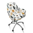 thumbnail image 1 of Whosucclay Abstract Plant Line Print Swivel Armchair Accent Dining Chair Cover for Office, Anti Wrinkle Curved Back Chair Slipcover Removable Swivel Armchair Cover Protector for Home Office, 1 of 7