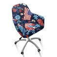 thumbnail image 1 of Whosucclay American Flag Daisy Heart Print Swivel Armrest Curved Back Cover, 4th of July Stretch Wingback Dining Chair Cover Protector, Stain Resistant Home Office Desk Chair Covers, 1 of 7