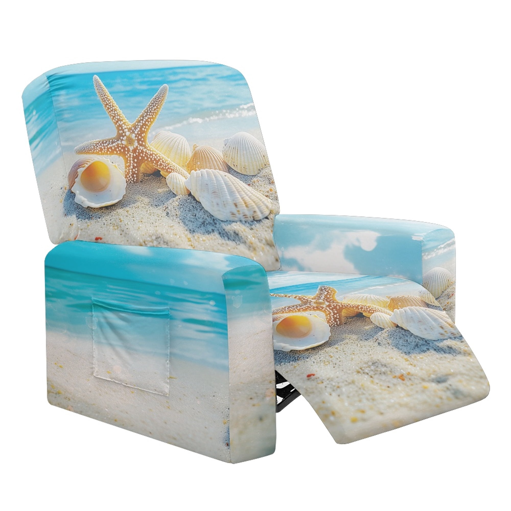 Whosucclay Beach Pattern Recliner Chair Covers, with Pocket Recliner ...