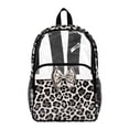 thumbnail image 1 of Whosucclay Black Leopard Print 17 Inch Clear Backpack, Adjustable Straps PVC Clear Bag, Multi-Pocket Transparent Transparent Backpack for Kindergarten Elementary, 1 of 10