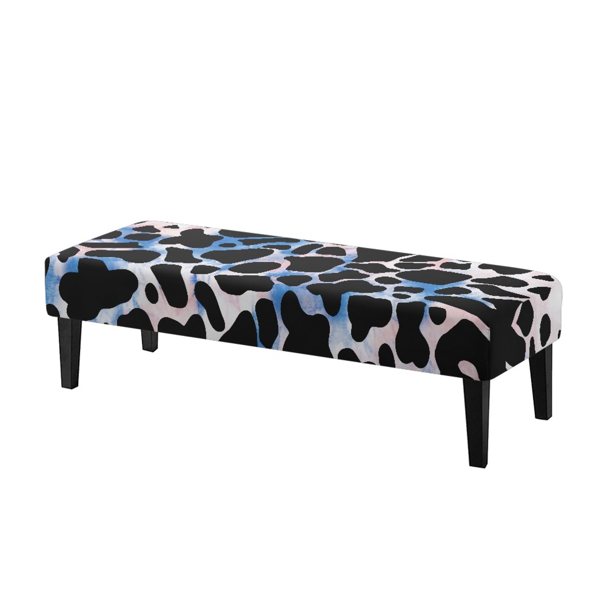 Whosucclay Blue Cow Print Dining Bench Slipcovers Stretch Bench ...