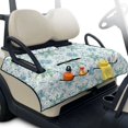 thumbnail image 1 of Whosucclay Blue Floral Leaves Golf Cart Accessories, Foldable Golf Cart Seat Covers Comfortable 4 Storage Pockets for Club Car EZGO Yamaha Carts, 1 of 9