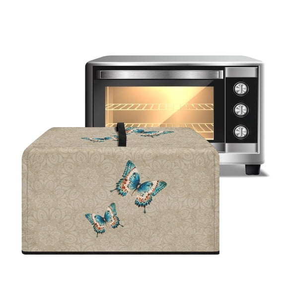 Whosucclay Boho Mandala Butterfly Print Microwave Dust Cover Waterproof, Heat-Resistant, Microwave Oven Cover, Anti-Oil-Staining Kitchen Appliance Covers, Easy to Clean-L