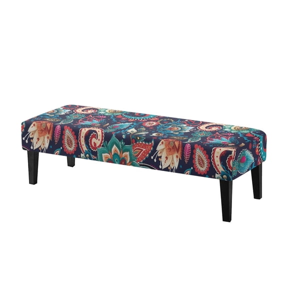 Whosucclay Boho Mandala Flower Print Dining Bench Slipcover Rectangle Bench Cover for Dining Room, Living Room, Bedroom, Kitchen Waterproof Benches Seat Covers Universal Bench Protectors