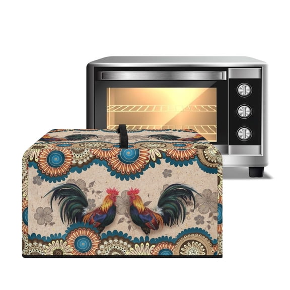 Whosucclay Boho Mandala Rooster Chicken Print Microwave Oven Grill Cover Protector Protective Microwave Universal Oven Dust Cover Oil-Proof Scratch Resistant Machine Protector-S
