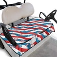 thumbnail image 1 of Whosucclay Breathable Golf Cart Seat Cushions for Camping Winter, 4 Front Pockets Non-slip Golf Cart Seat Cover, American Star Stripe Pattern, 1 of 7