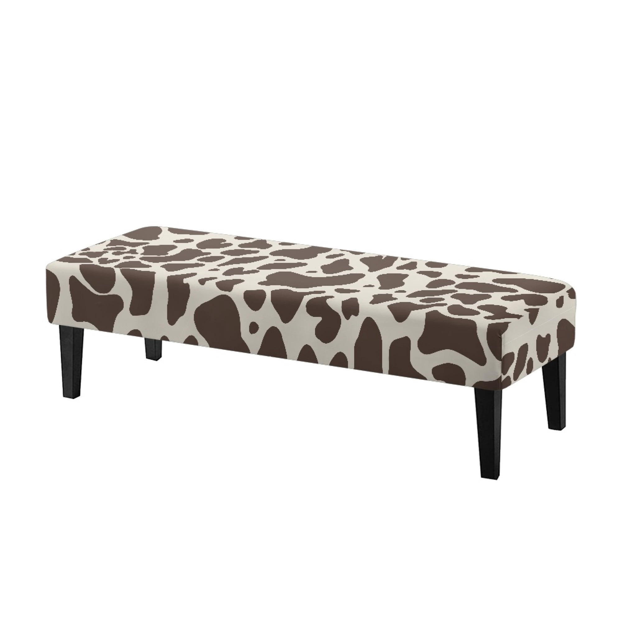 Whosucclay Brown Cow Print Stretch Dining Bench Cover Easy to Clean ...