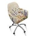 thumbnail image 1 of Whosucclay Butterfly Daisy Lavender Print Curved Back Chair Covers with Arms, Water Resistant Dining Chair Slipcovers, Elastic Bar Stools Covers, Spandex Curved Back Armrests Chair Protector, 1 of 7