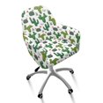 thumbnail image 1 of Whosucclay Cactus Flower Print Swivel Armrest Curved Back Cover, Universal Elastic Office Chair Slipcovers, Anti-Slip Wingback Dining Chair Cover Protector, for Vanity Living Room, 1 of 7
