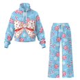 Whosucclay Candy Cane Snowflake Pattern Non Shrink Ladies Casual Two ...