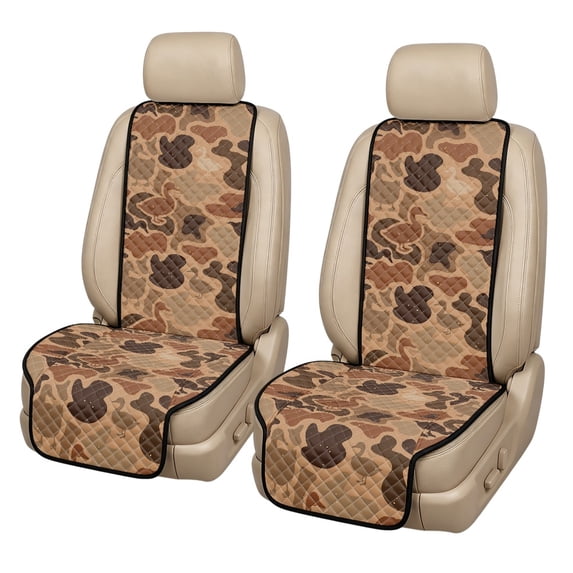 Universal Designs Technology Whosucclay Car Seat Protector Brown Duck Camo Print 2 Pack Car Front ...