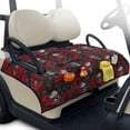 thumbnail image 1 of Whosucclay Cart Seat Towel for EZGO Club Car, Travel Ready Design 4 Front Pocket Quilted Golf Cart Seat Covers All-Weather Protection, Skull Red Rose Pattern, 1 of 9