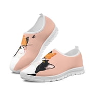 Whosucclay Cartoon Cat Women's Shoes for Running, Fitness,Tennis Slip On NO Slip Soft Sneakers