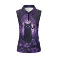thumbnail image 1 of Whosucclay Cat and Bat Pattern Golf Sleeveless Shirt for Ladies, Elastic Anti Shrink for Running Athletic, Dry-Fit Lightweight Women Golf Sleeveless Tank Top, 1 of 8