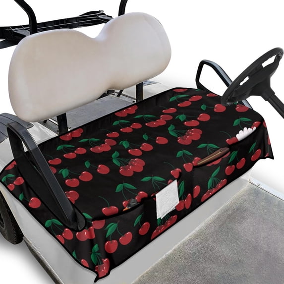 Whosucclay Cherries Golf Cart Seat Cover, Breathable Golf Cart Seat Protector Thickened Non-Fading Golf Cart Cover for More 2 Person Seats
