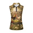 thumbnail image 1 of Whosucclay Chick Flower Design Golf Shirt for Women, Breathable Sleeveless Golf Tennis Shirts Half Zip Anti Wrinkle Workout Tank Tops, 1 of 7