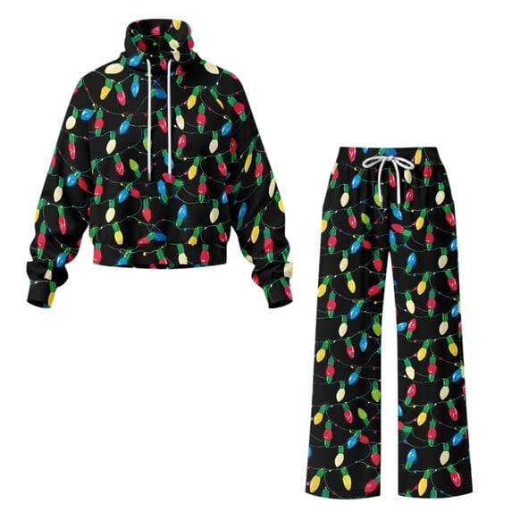 Traksuit Pattern Whosucclay Christmas Light Bulb Pattern Tracksuit 2 Piece Outfits, High ...