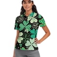 thumbnail image 1 of Whosucclay Clover Pattern Athletic Tops, Moisture Wicking Half Zip Half Zipper Tennis Shirts for Summer Golf Outdoor Activities Easy Care Size Small, 1 of 10