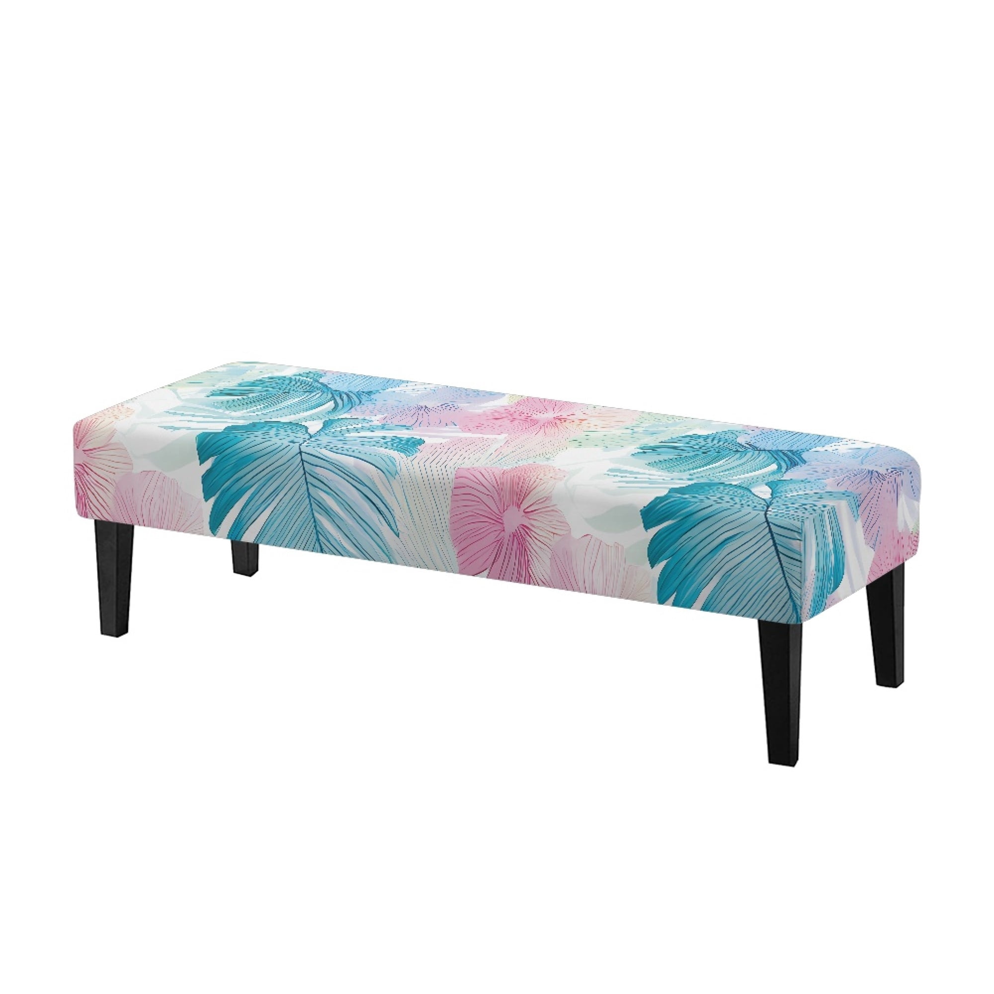 Whosucclay Colorful Palm Leaf Print Dining Bench Slipcover Removable ...