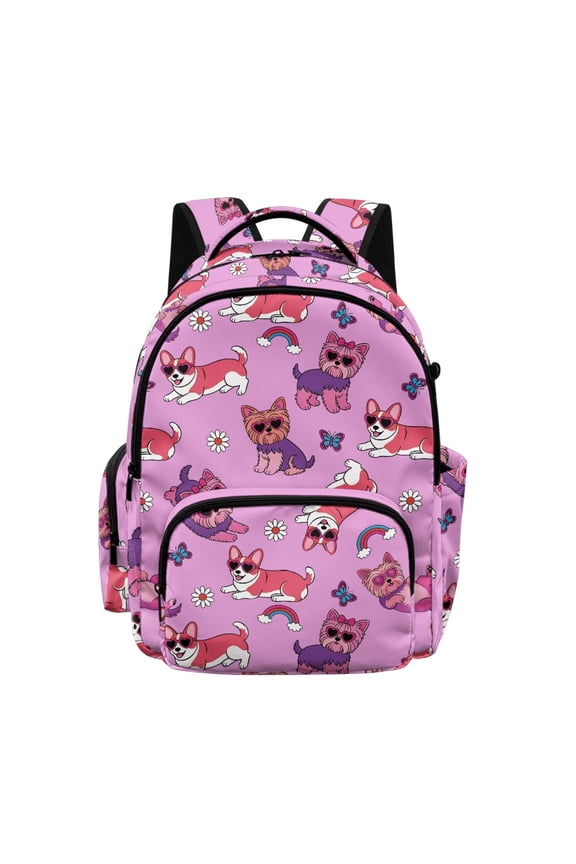 Corgi P 17 Inch Kids School Bag Backpack, Large Capacity Kids Backpack for Boys Girls, Side Pockets Adjustable Straps Rucksack for Kindergarten Elementary