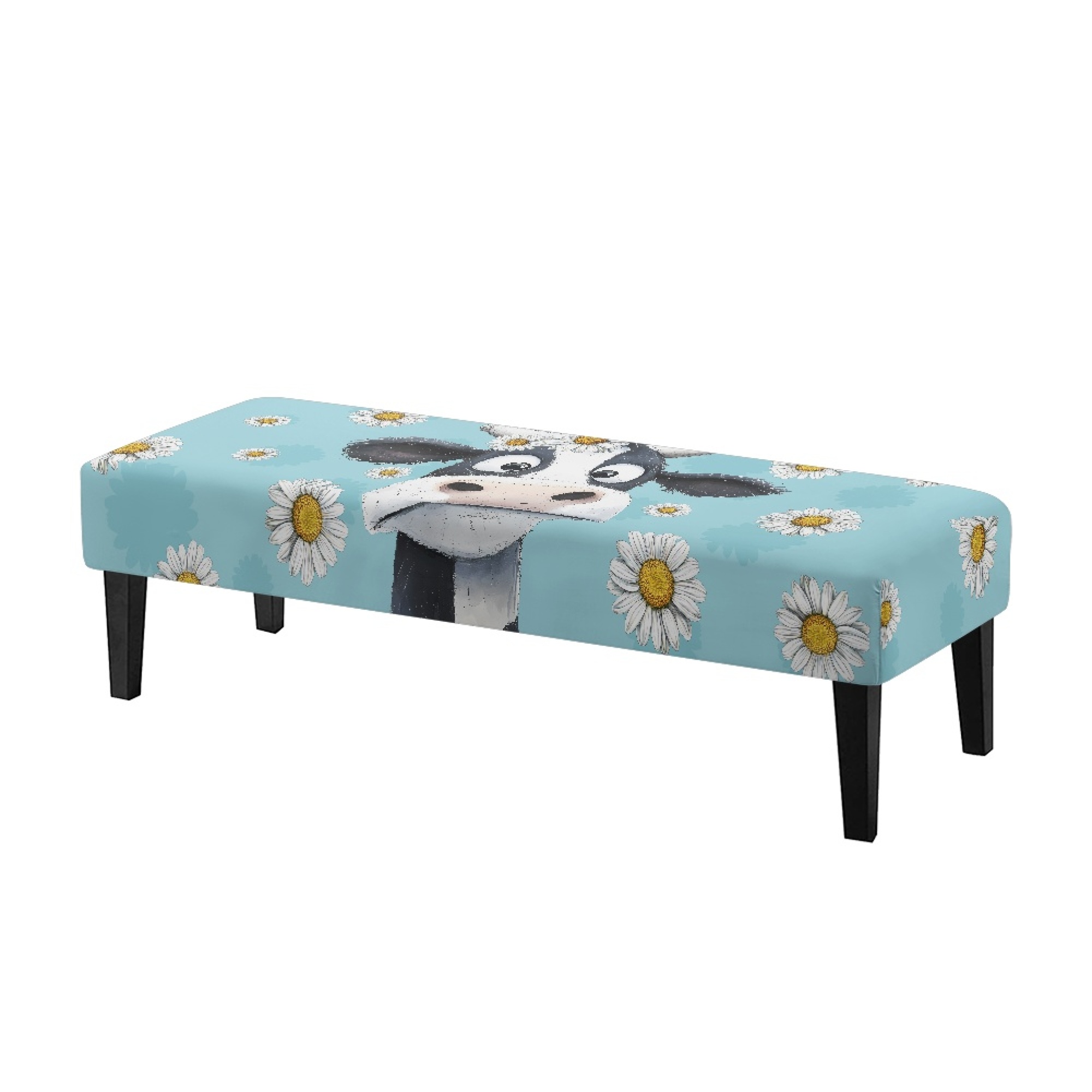 Daisy Bench Whosucclay Cow Daisy Floral Print Dining Bench Slipcover Rectangle ...