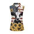 thumbnail image 1 of Whosucclay Cows Sunflowers Golf Shirt for Ladies, Casual Golf Half Zip Shirt Zip Up Personalized Sleeveless Workout Shirts, 1 of 7
