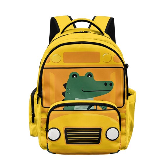 Whosucclay Crocodile Bus 17 Inch Bookbag for Boys Girls, Lightweight Large Capacity Elementary School Backpack for High School Middle School Kindergarten