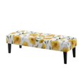thumbnail image 1 of Whosucclay Daisy Leaf Print Dining Room Bench Covers Stretch Bench Slipcover, Removable Bench Protectors Rectangular Chair Slipcover for Living Room, Bedroom, Kitchen, 1 of 7