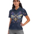 thumbnail image 1 of Whosucclay Dragonfly Pattern Tennis Short Sleeved Shirt for Golf Exercise, Collared Polyester Polo Shirts Lightweight Fashion Women Short Sleeve Golf Shirts Size Large, 1 of 10