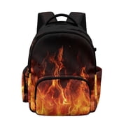 Whosucclay Fire Flame Kids Backpack Lightweight Front Pocket Schoolbag with Multi Pockets, Adjustable Straps Large Capacity High School School Bag for Boys Girls