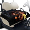 thumbnail image 1 of Whosucclay Flame Wolf Head Golf Cart Seat Cushion Cover, 4 Pockets Folding Golf Cart Seat Covers for Ezgo TXT RXV Club Car Club Cars Breathable Fabric, 1 of 9