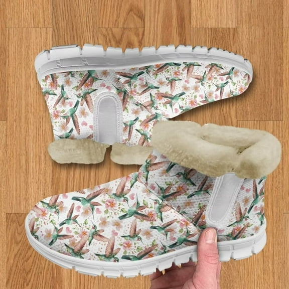 Whosucclay Flannel Womens and Girl Snow Boots Ankle Booties Soft Botton Botts Waterproof Winter Boots Slip on Fashion Boots No Slip Boots