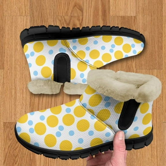 Whosucclay Flannel Womens and Girl Snow Boots Ankle Booties Waterproof Winter Boots Slip on Fashion Boots No Slip Boots