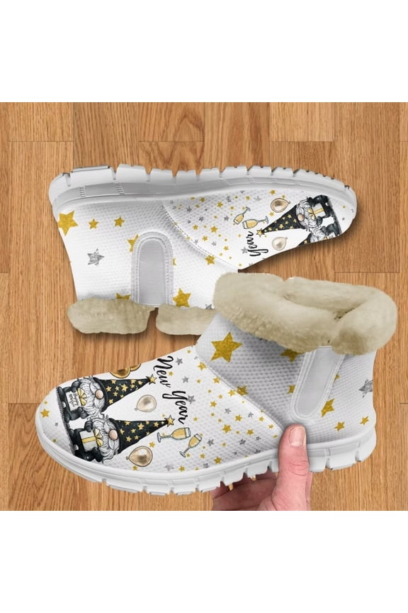 Flannel Womens and Girl Snow Boots Ankle Booties Waterproof Winter Boots Slip on Fashion Boots No Slip Boots