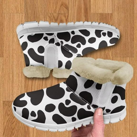 Whosucclay Flannel Womens and Girl Snow Boots Ankle Booties Waterproof Winter Boots Slip on Fashion Boots No Slip Boots