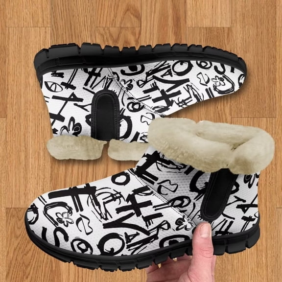 Whosucclay Flannel Womens and Girl Snow Boots Ankle Booties Waterproof Winter Boots Slip on Fashion Boots No Slip Boots