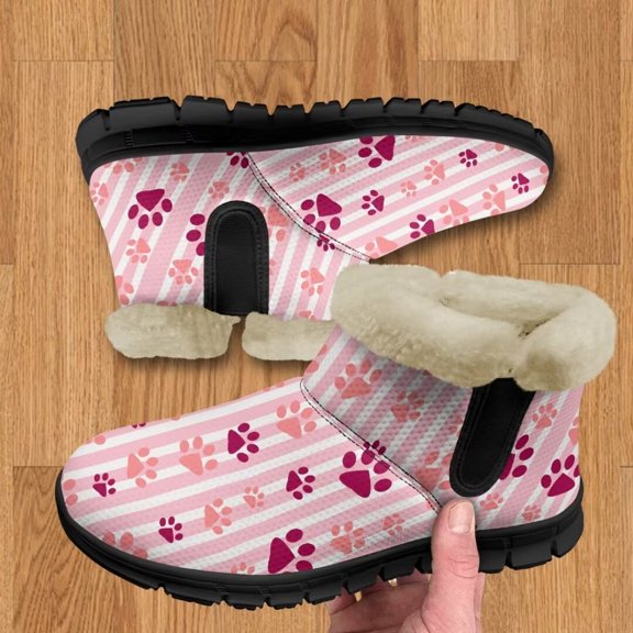 Whosucclay Flannel Womens and Girl Snow Boots Ankle Booties Waterproof Winter Boots Slip on Fashion Boots No Slip Boots