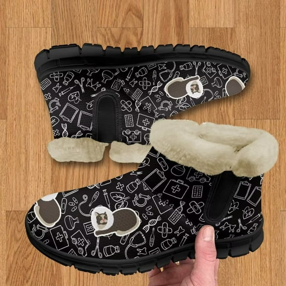 Whosucclay Flannel Womens and Girl Snow Boots Ankle Booties Waterproof Winter Boots Slip on Fashion Boots No Slip Boots