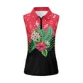 thumbnail image 1 of Whosucclay Floral Music Pattern Golf Sleeveless Top for Women, Elastic Casual for Sport Hiking, Zip Up Quick Dry Golf Shirts, 1 of 7