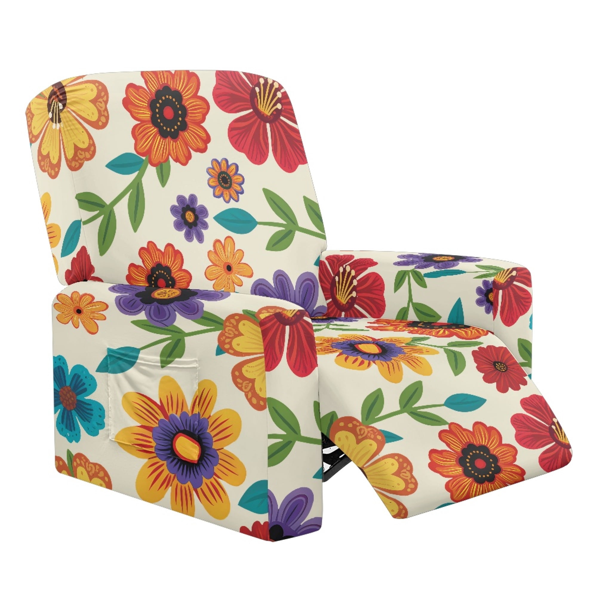Whosucclay Floral Pattern Reclining Couch Recliner Covers for Single ...