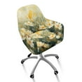 thumbnail image 1 of Whosucclay Flower Oil Painting Print Curved Back Chair Covers with Arms Anti Wrinkle Dining Chair Slipcovers Universal Curved Dining Chair Protector Covers for Office, Living Room, Vanity, 1 of 7