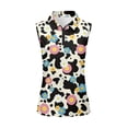 thumbnail image 1 of Whosucclay Flowers Pattern Workout Tank Tops for Ladies, Comfortable Sunscreen Half Zip Neck Athletic Tops for Tennis Hiking Fitness Outdoor, 1 of 7